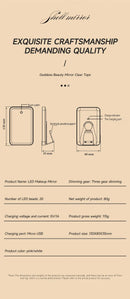 Mini Car Interior Makeup Mirrors Sun Visor Plate LED Mirror for Girls Women Rechargeable Fill Light Universal Vanity Mirror