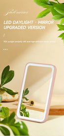 Mini Car Interior Makeup Mirrors Sun Visor Plate LED Mirror for Girls Women Rechargeable Fill Light Universal Vanity Mirror