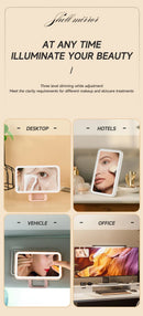 Mini Car Interior Makeup Mirrors Sun Visor Plate LED Mirror for Girls Women Rechargeable Fill Light Universal Vanity Mirror