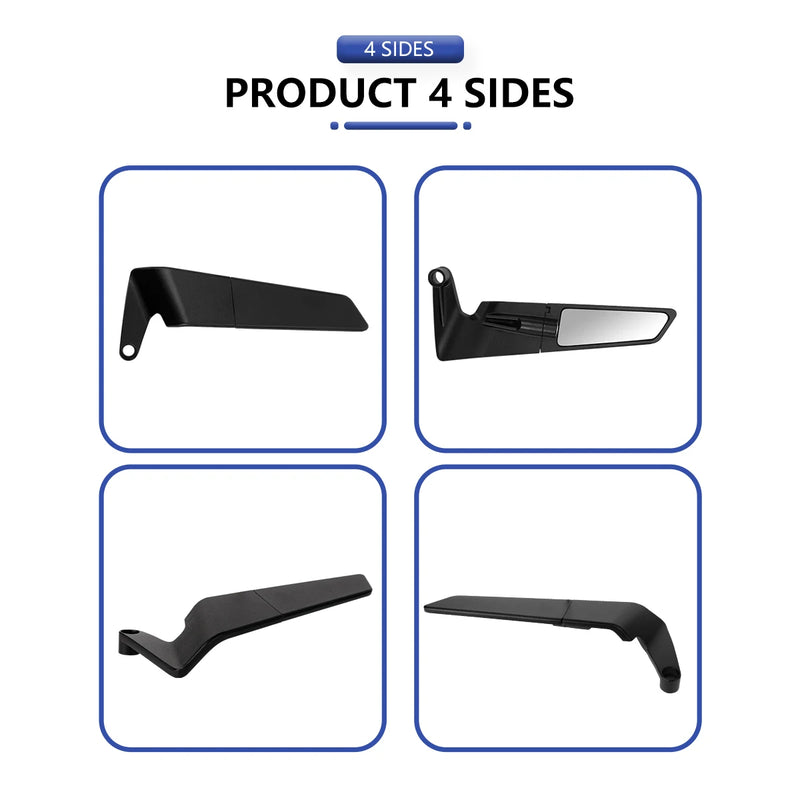 For YAMAHA MT 07 MT07 MT 09 MT09 SP MT 10 MT10 SP Motorcycle Mirrors Stealth Winglets Mirror Kits To Rotate Adjustable Mirrors
